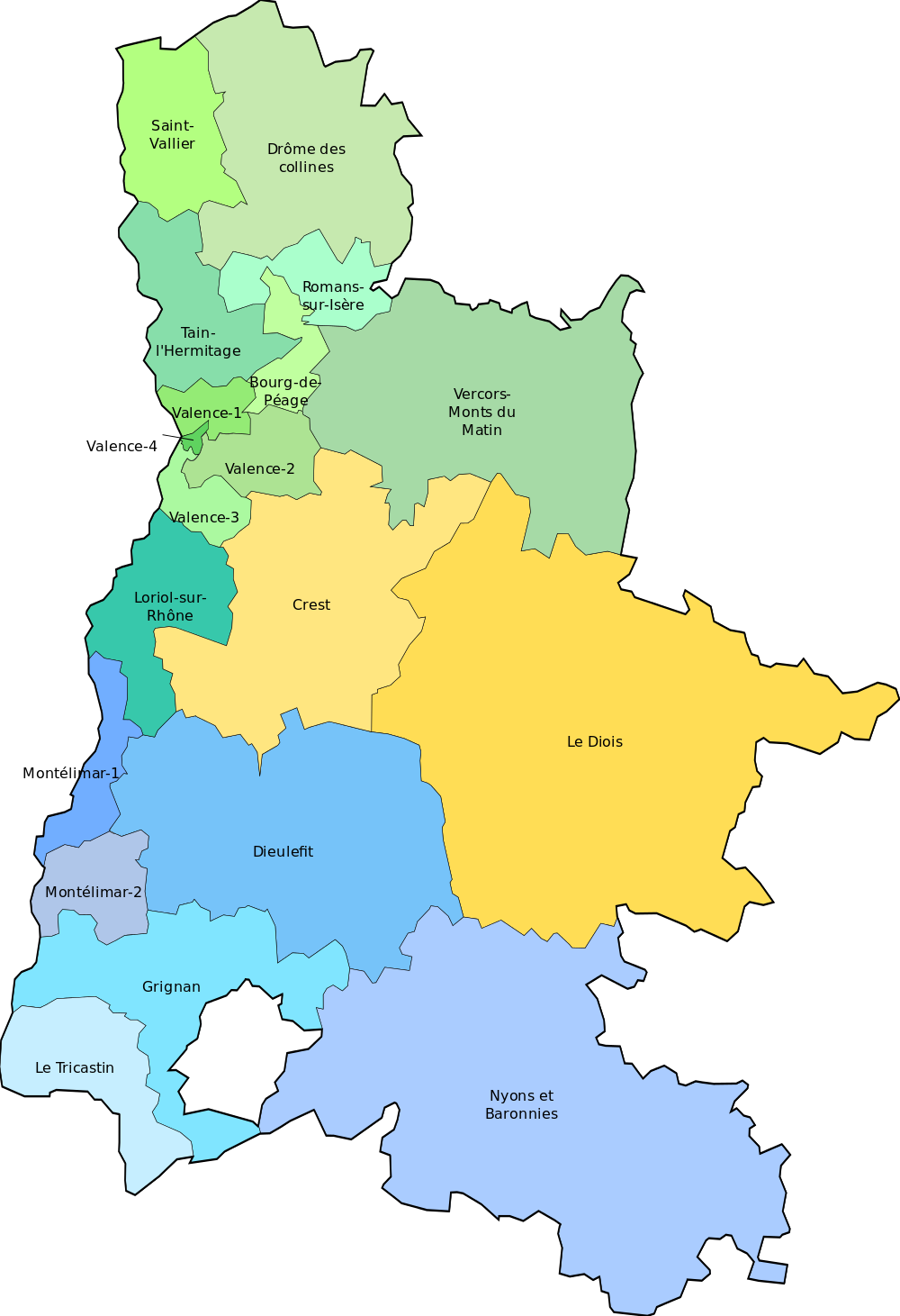 carte du département de la Drôme