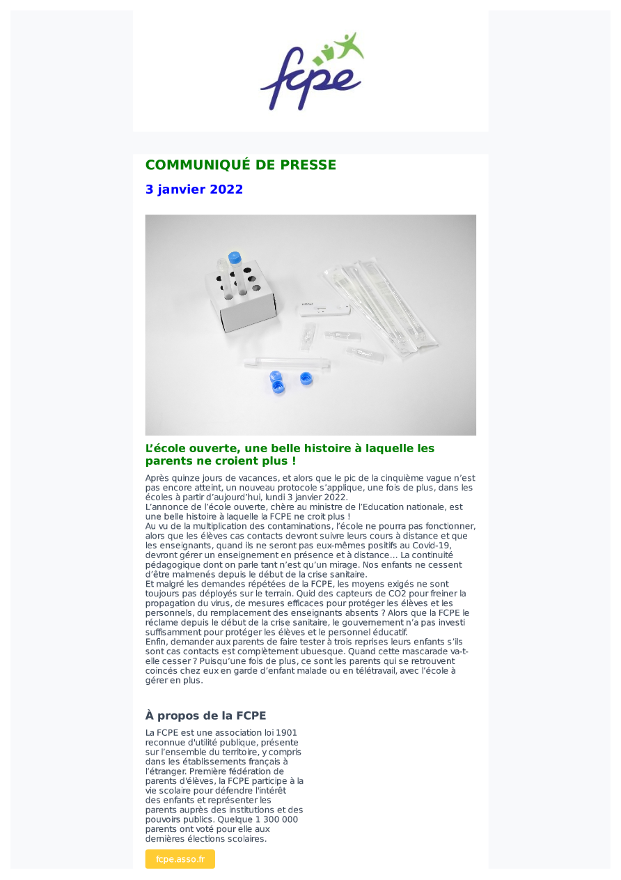 communiqué de presse FCPE 