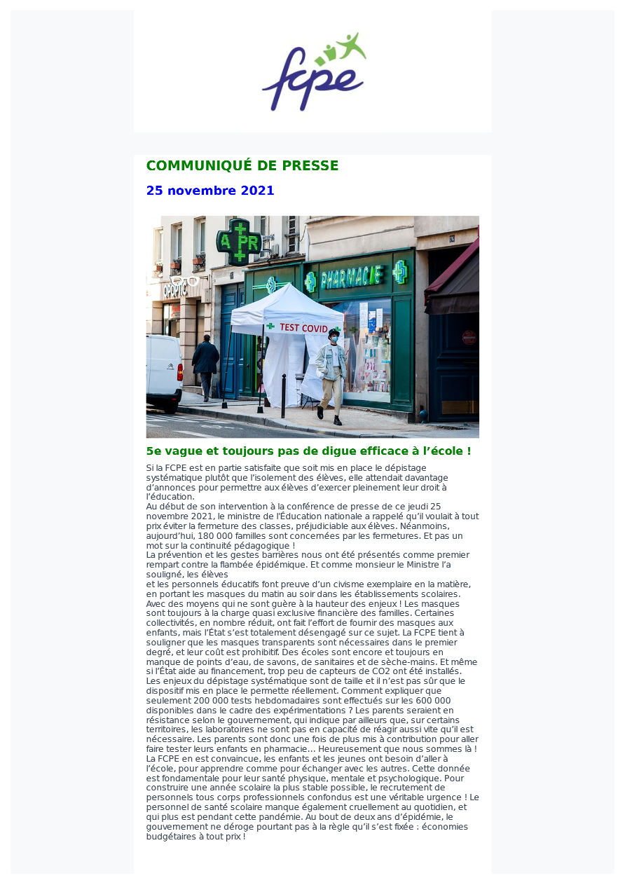 communique de presse 25 11 21