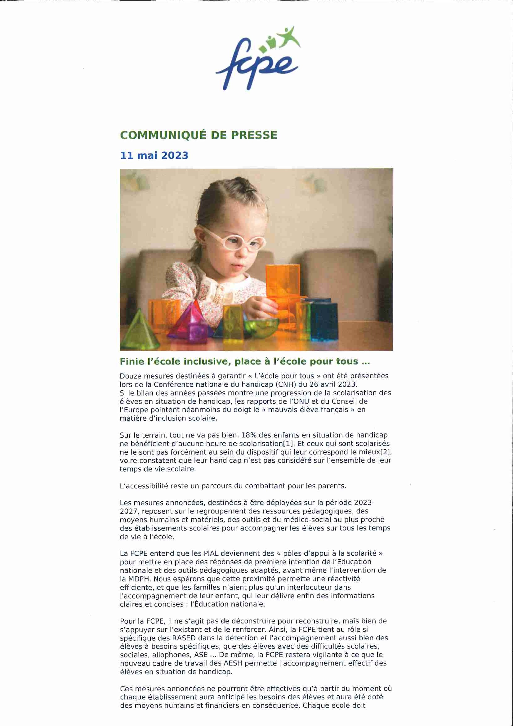 communiqué de presse 11 mai 2023