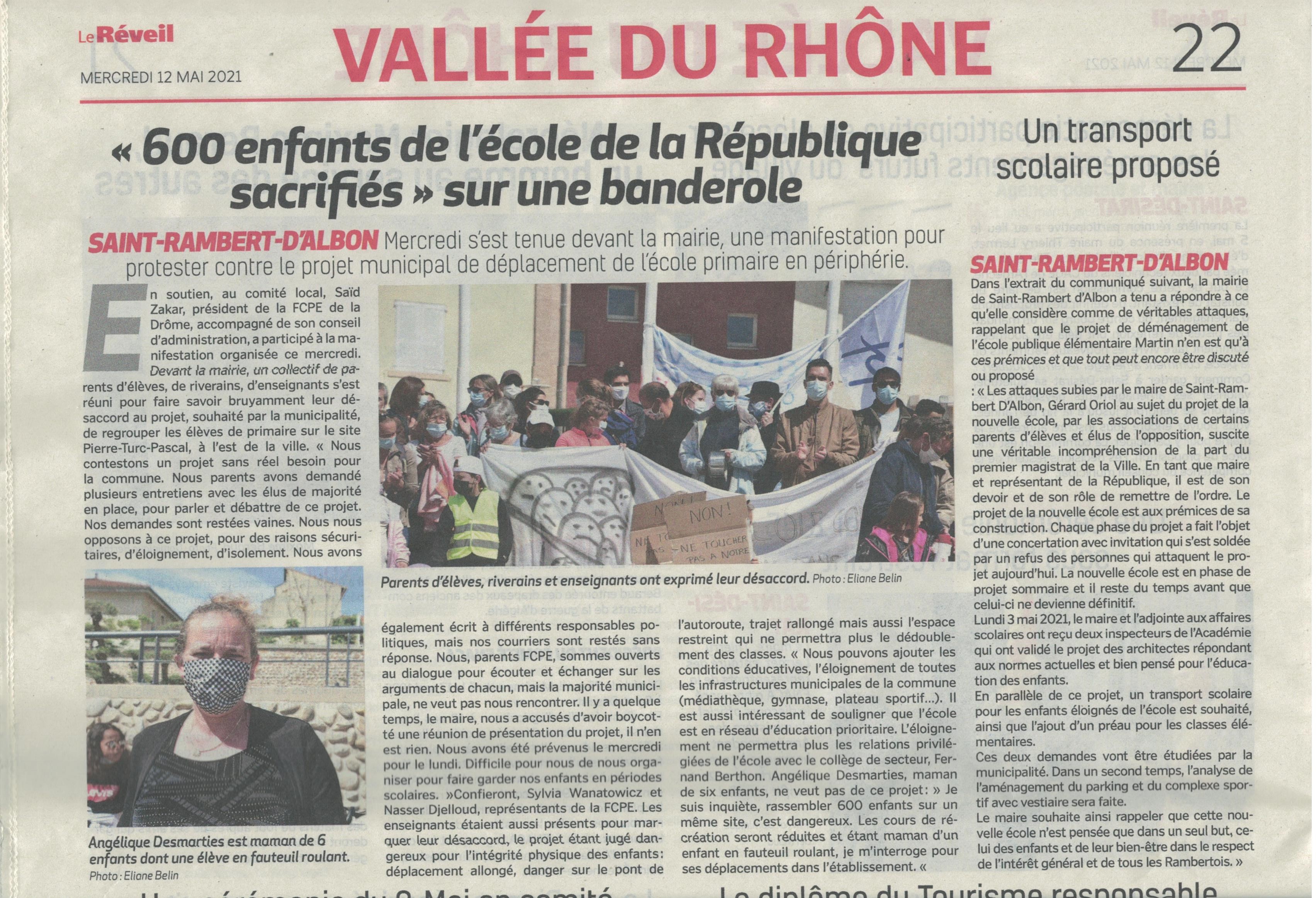 Article du REVEIL DU VIVARAIS 12 mai